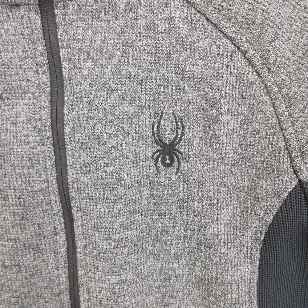 Spyder Men's Jacket M Fleece Full Zip Knit Sweater Mock Neck Gray 186404